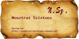 Nosztrai Szixtusz névjegykártya